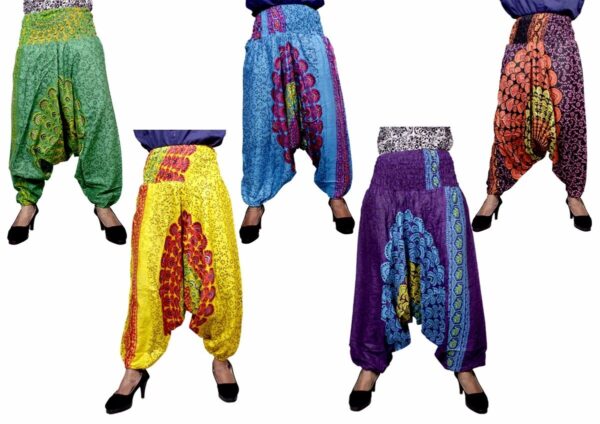 Girls Boho Hippie Rayon Elastic Floral Design Pants Wholesale Lot