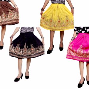 Indian Handwork Skirt Tribal Sequin Embroidered Short Skirt for Gift