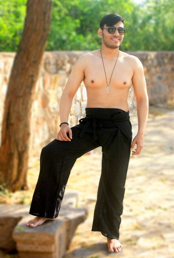 Handmade Men's Hemp Thai Fisherman Pants Cotton Yoga Harem Gypsy Trouser