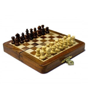 Travel Magnetic Folding Walnut Wood Chess Set