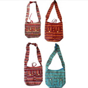 Cotton Canvas Stripes Hippie Indian Sling Cross Body Long Shoulder College Bag Wholesale Lot