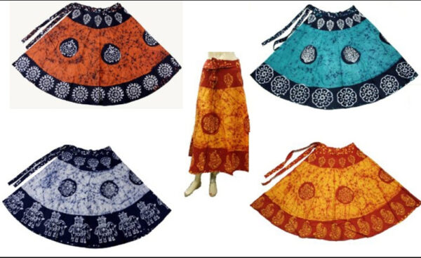 5Pcs Ethnic Cotton Batik Printed Boho Hippie Women's Long Skirt Wholesale Lot