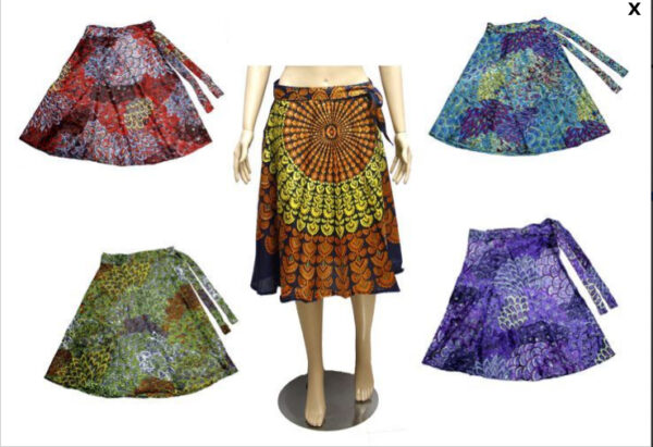 Beautiful Reyon Printed Gypsy Women's Short Wrap Around Skirt wholesale Lot