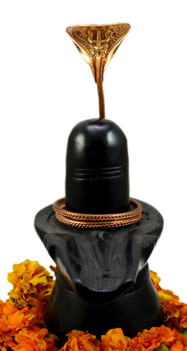 Indian Pooja Marble Shiva Lingam Shivling 4.5 Inch Black