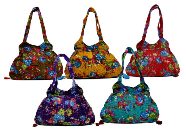 Cotton Canvas Ethnic Kantha Stitch Tote Hippie Shoulder Bag Wholesale Lot