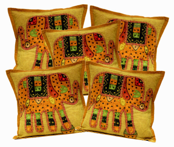 5Pcs Applique Patchwork Elephant Work Cushion Covers Wholesale Lot