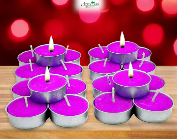 Arvedikas Premium Scented Tea Light Candle Smokeless Lavender Candles Set