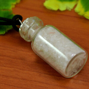 Handmade Crystal Quartz Gemstone Chips Glass Bottle Pendant Reiki Spiritual Ite