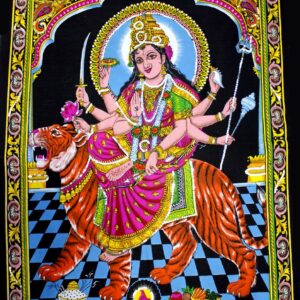 Huge Cotton Fabric Durga Ma Mother Goddess Yoga 43 Inch